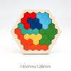 1 Set Wooden Blocks Puzzle Brain Teasers Toy Tangram Jigsaw Intelligence Colorful 3D Russian Blocks Montessori Educational