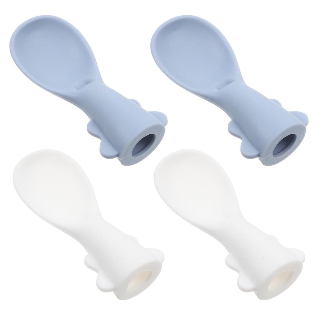 4Pcs Detachable Silicone Baby Spoons Set Attachments For Pouches Toddler Feeding Spoon Infant Newborn Dessert Sugar Spoons Baby4