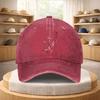 Cherry Blossom Baseball Cap Washed Denim Street Fashion Adjustable Hat for Unisex Adults