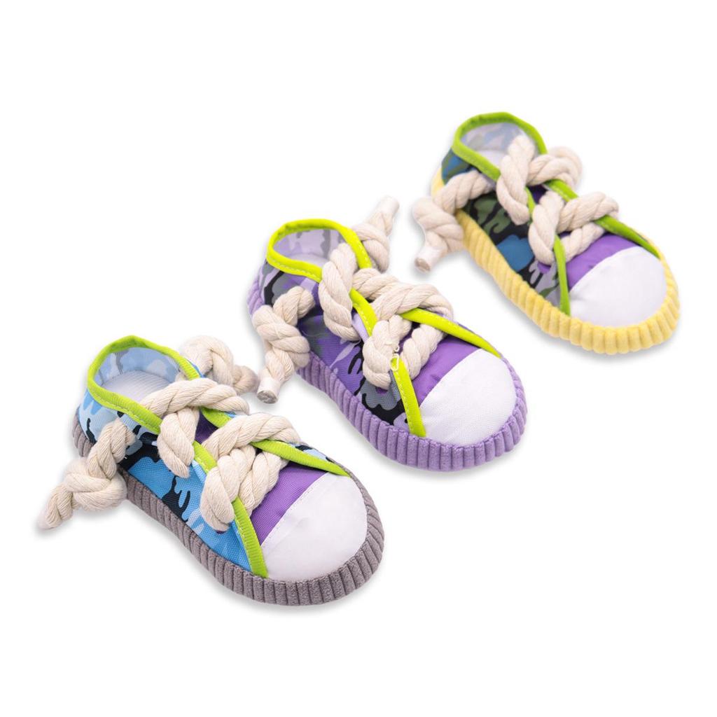 Bite-Resistant Squeaky Dog Toys - Canvas Slipper Teething Aid & Decompression Accessory
