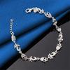 Braccialetto 925 argento sterling con ciondoli, 8 pollici, volpe cuore carino, per moda donna, regali per feste e accessori