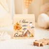Customized name wooden piggy bank animal with hot air balloon pattern piggy bank personalized antique style gift