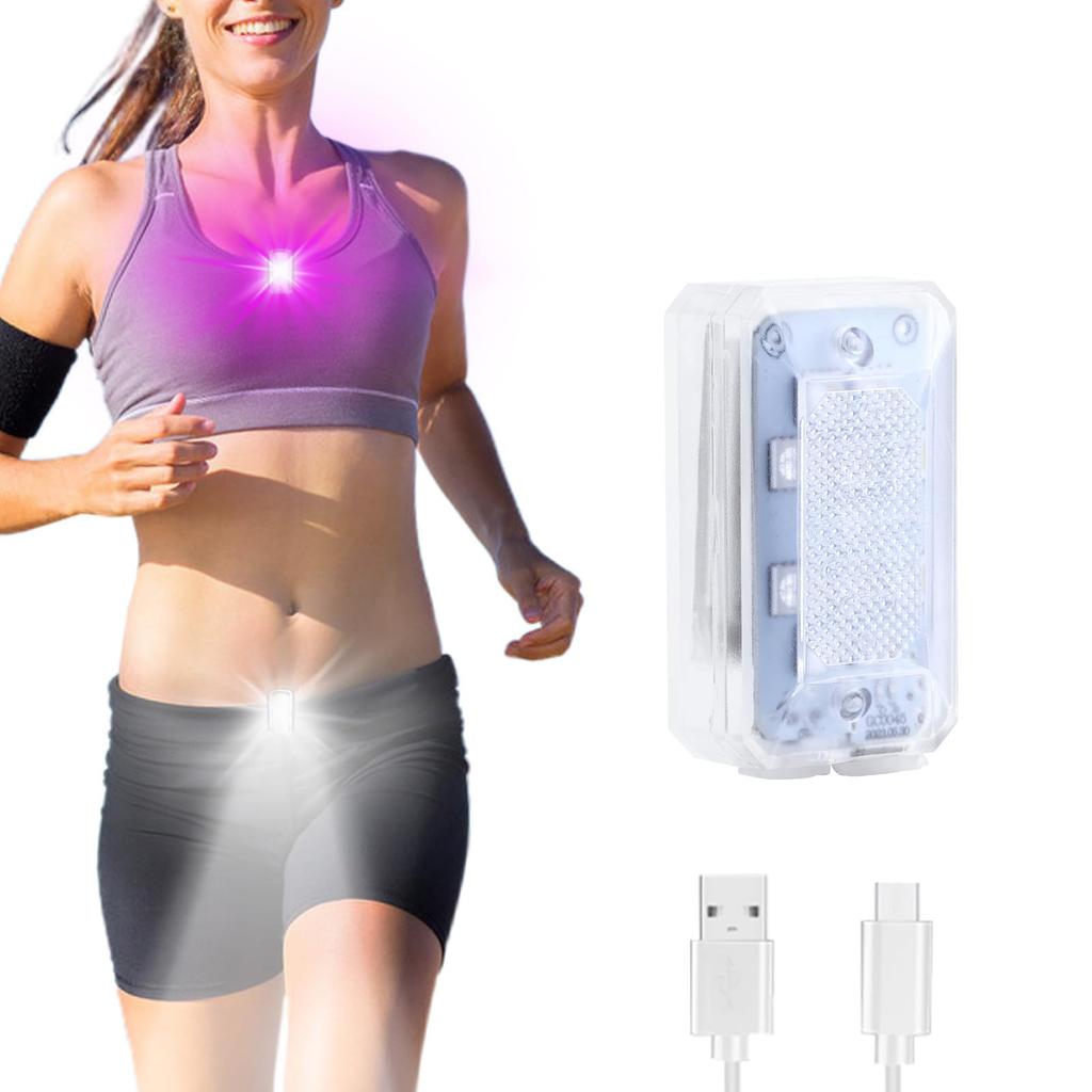 MAZERO Walking Light, Small, 7 Colors, Running LED Light, Rechargeable, Safety Light, Accident Prevention, Clip Light, Waterproof, Strobe Light,