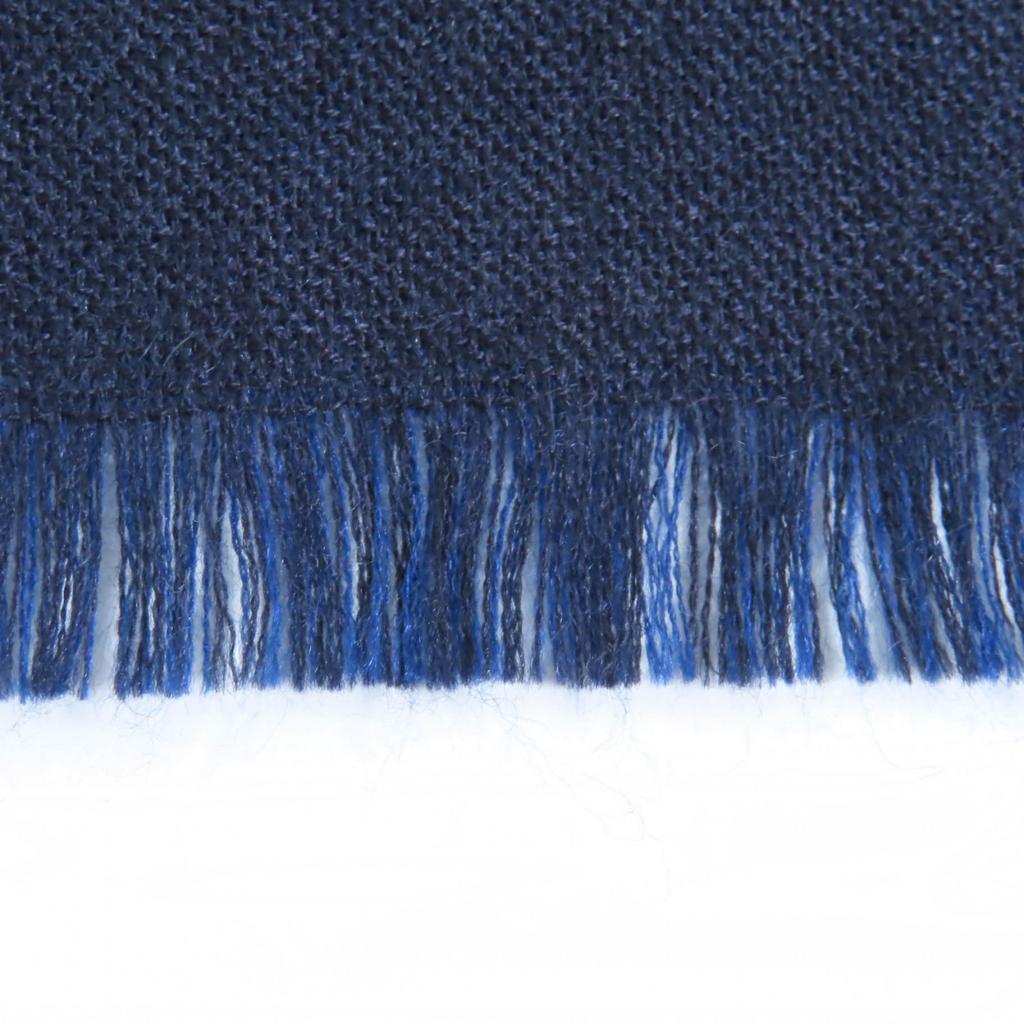 Great HERMES shawl Navy black cashmere Women Used