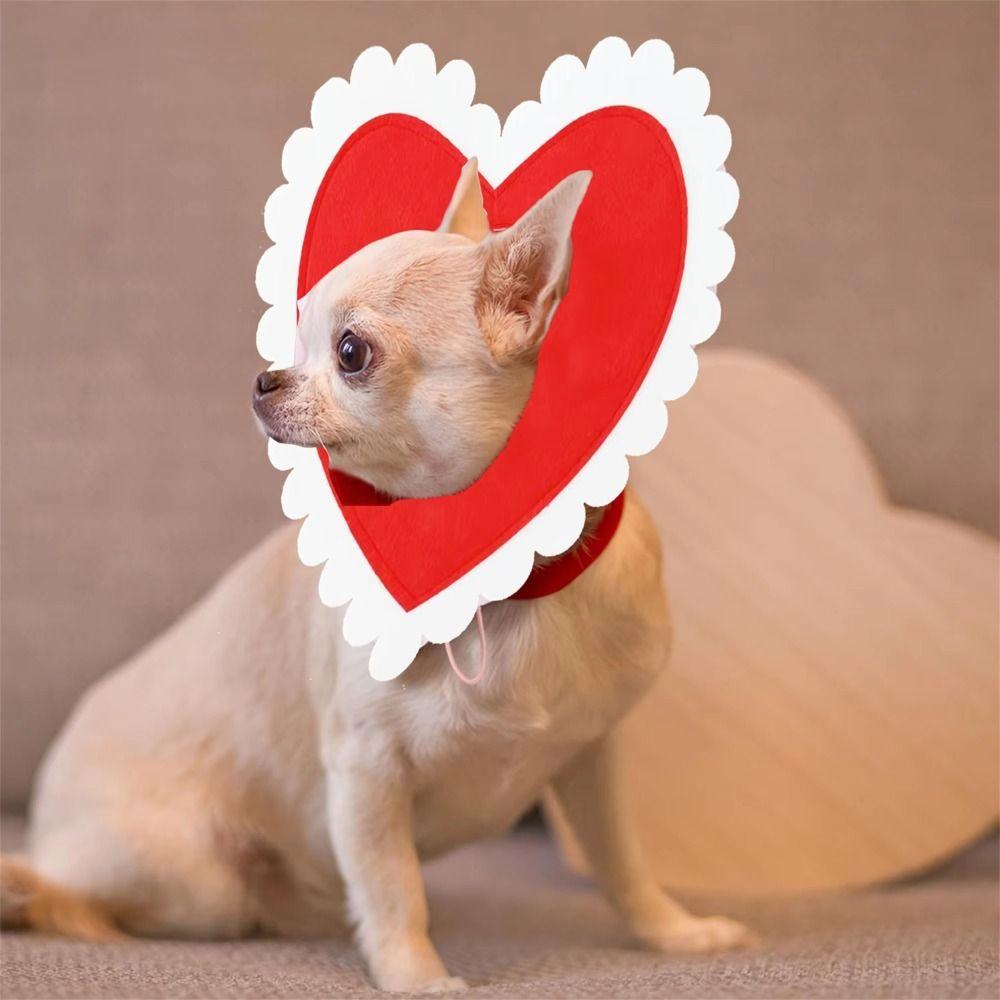 Creative Heart Shape Cat Dogs Hat Soft Comfortable Dog Cosplay Hat Pet Accessories Cute Puppy Love Hat New Year Party