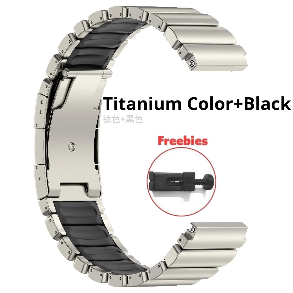 22mm Titanium Metal Band for Huawei Watch GT6Pro GT6 GT5/4 46mm Ultimate Luxury Rubber Strap For Amazfit Watch Balance Active 2