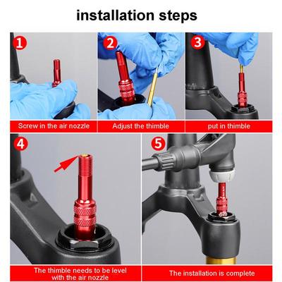 Adaptateur de valve Schrader pour fourche de vélo Fourche à air pour vélo de route et VTT Adaptateur de valve gonflable Accessoire de fourche pour vélo de route et VTT