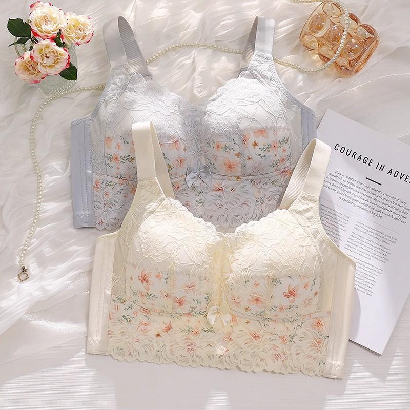 Plus Size Ultra-Thin Wireless Seamless Bra, Bust Minimizer Side Gathering Anti-Sag Full Figure Curvy Women Bra