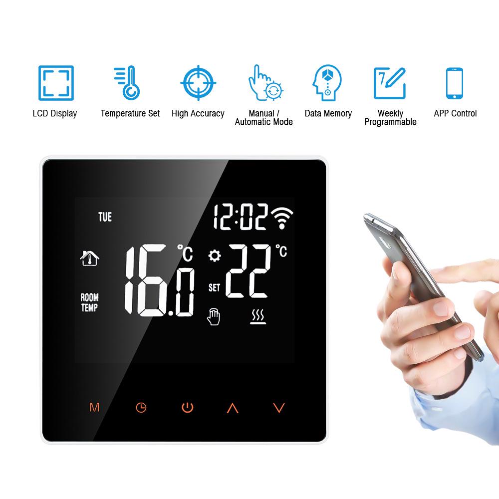 Graffiti Smart WiFi Thermostat for Floor Heating, Wall-mounted Boiler, Voice & App Control, LCD Temperature Panel