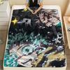 My Hero Academia Deku & Bakugo Pattern Flannel Blanket, High Quality Comfortable for All Seasons, Home Decor, Warmth and Comfort, Perfect for Gifts.