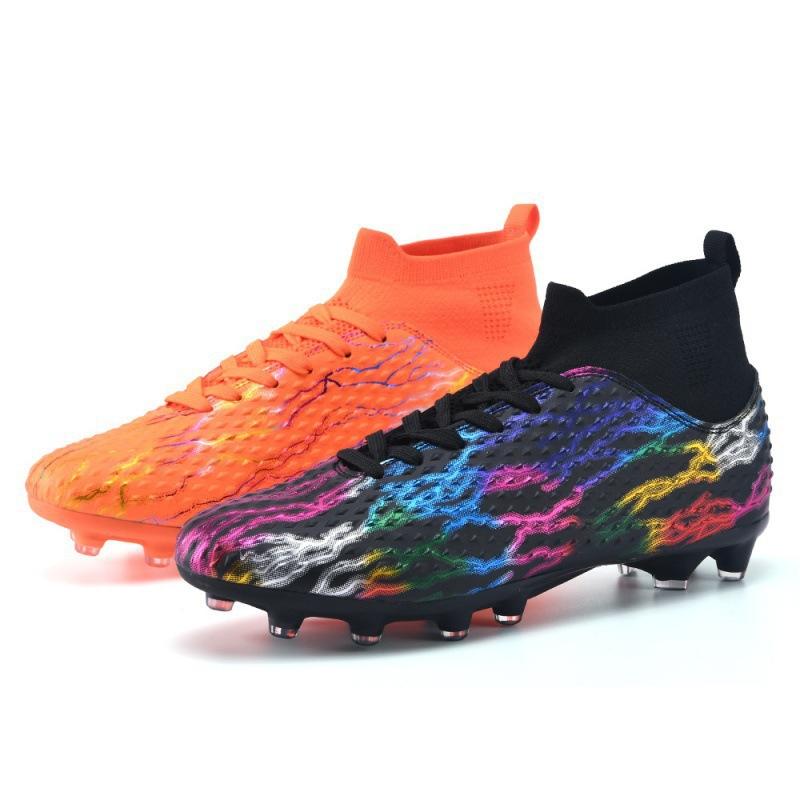 High-top Football Shoes Tf Broken Nails AG Long Nails Leather Feet Men and Women Children Youth Students Adult Sports Training Shoes