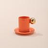 Europäisches Luxus Keramik Kaffee Tassen Set mit Goldenem Griff Kleiner runder Untertasse Paare Espresso Tassen Geschenk Kreative Luxus Tasse Untertasse