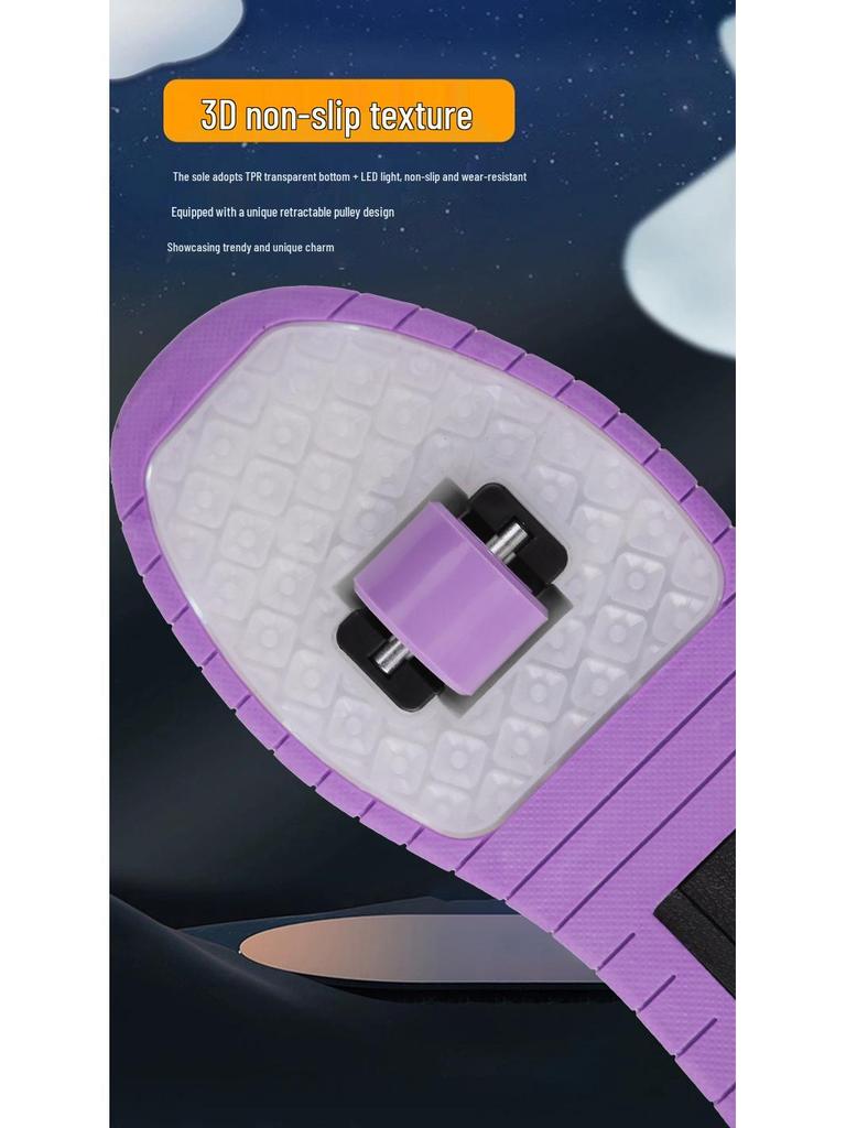 Rechargeable Flashing Double-Wheeled Roller Skates for Kids: Cross-Border High-Value Running Shoes with Switch