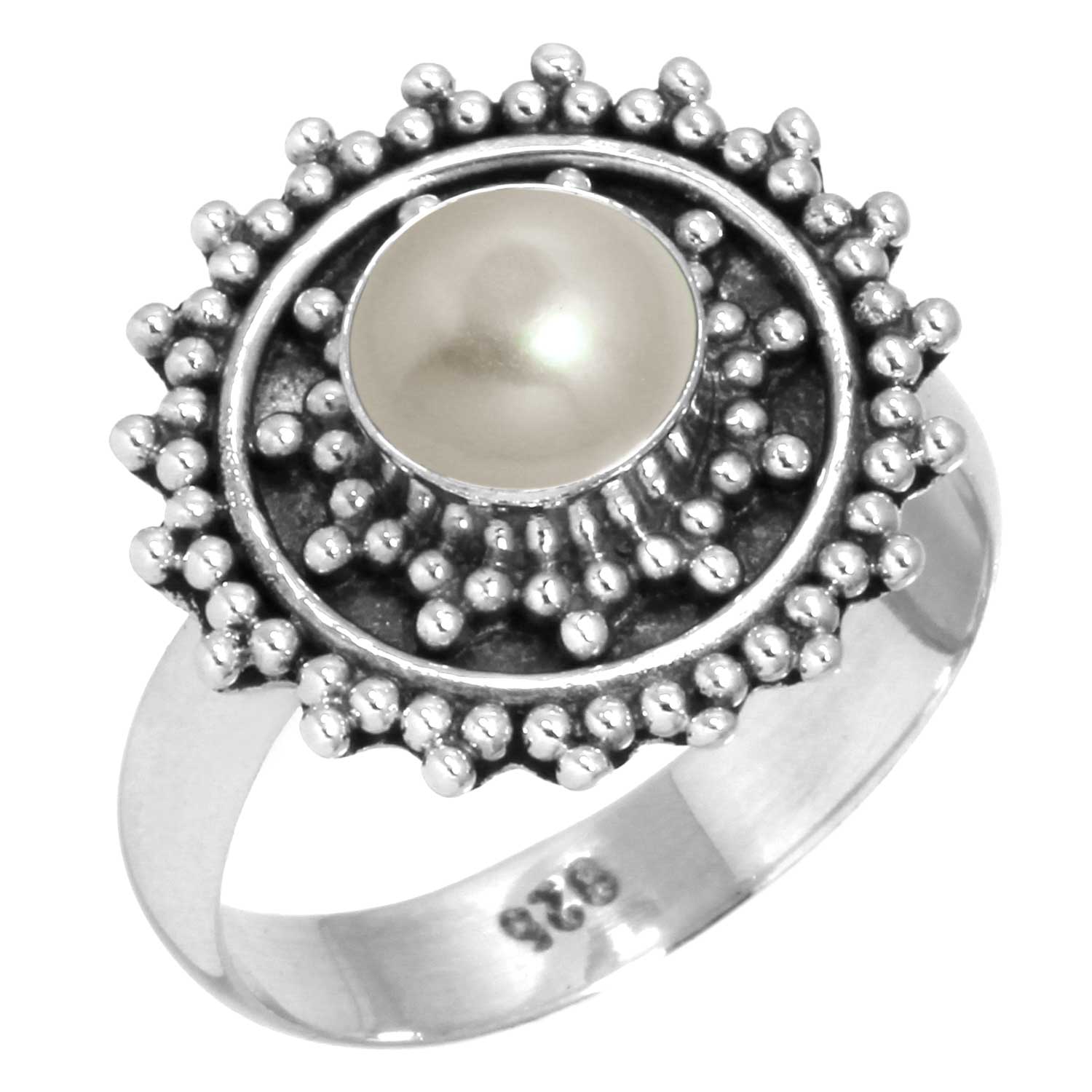 

Кольцо из стерлингового серебра 925 пробы с драгоценными камнями, ювелирные изделия ручной работы, подарок на годовщину, синий, зеленый, фиолетовый, медный, бирюзовый, жемчуг, лазурит, перламутр, бохо 8.5 жемчужный