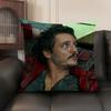 P-Pedro Pascal Daddy Cushion Cover Natural Linen Organic Fabric Double-Sided Printing Sofa Home Decor Gift Pillow Case