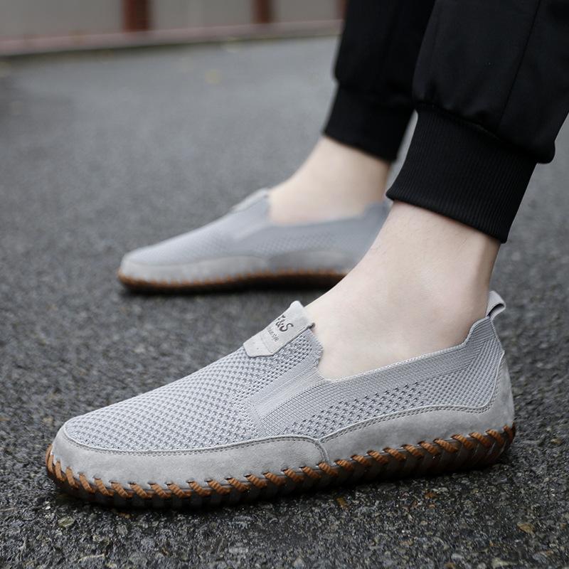 2025 spring and summer men's shoes flying woven mesh shoes large size casual shoes breathable foot shoes men's fashion trendy shoes