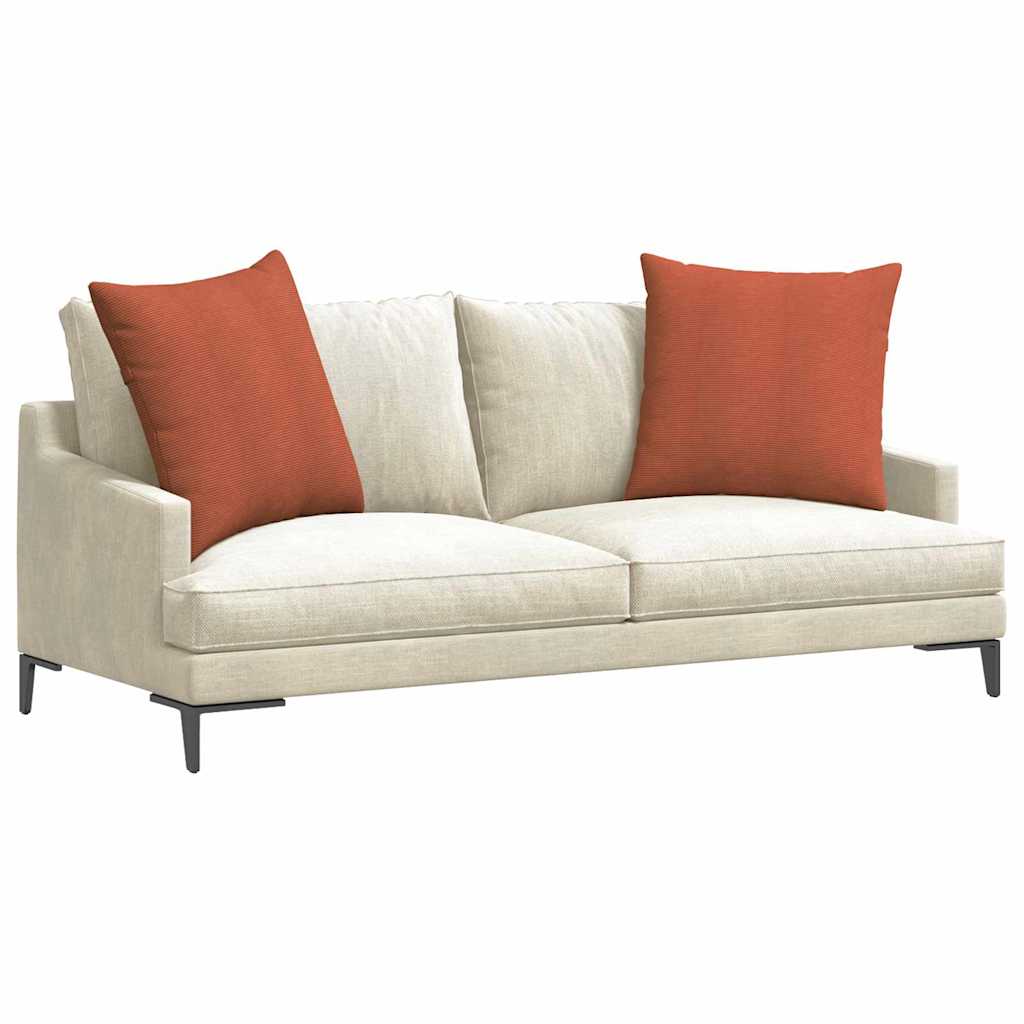 Sofa Cushions 2 Pieces Red Orange 60 X 60 Cm Corduroy Fabric
