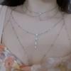 Sparkling Fashion Diamond Clavicle Chain Body Chain Trim Flash Diamond Pendant Niche Tassel Necklace Breast Chain Fashion Women
