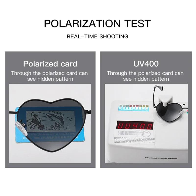 Retro Heart Shaped Sunglasses Fashion Polarized Sun Glasses Ultralight Clear Colorful Eyewear For Women Uv400