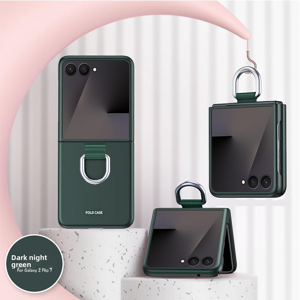 Shockproof Frosting Ring Phone Case for Samsung Galaxy Z Flip 7FE 6 5 4 3 Flip6 Flip5 ZFlip7 5G Fall Prevention Protective Cover