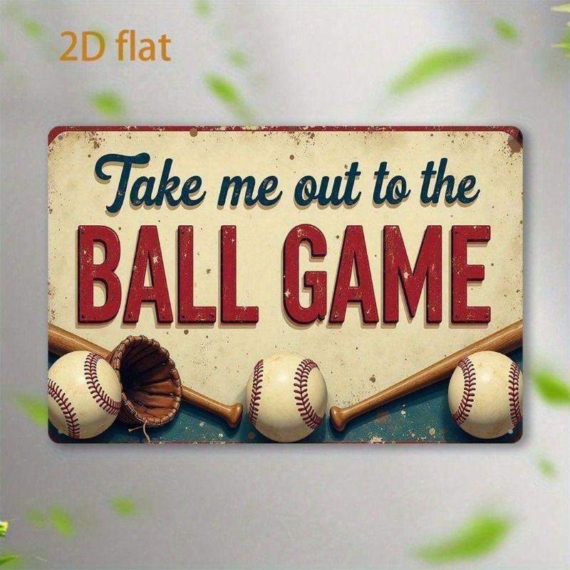 

Metal Wall Art Vintage Baseball Sign Take Me Out To The Ball Game Pub Bar Decor