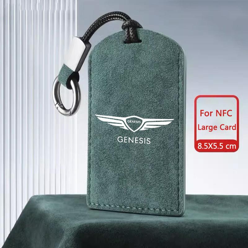 For Genesis GV60 Card 2023 G80 Pure Electric NFC Suede Leather Car Smart NFC Card Key Cover Case Protector Shell Fob Accessories