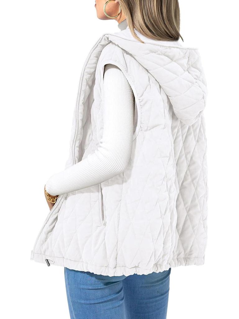 2024 Autumn/Winter Women's Hooded Cotton Vest Lightweight Gilet Warm Outerwear