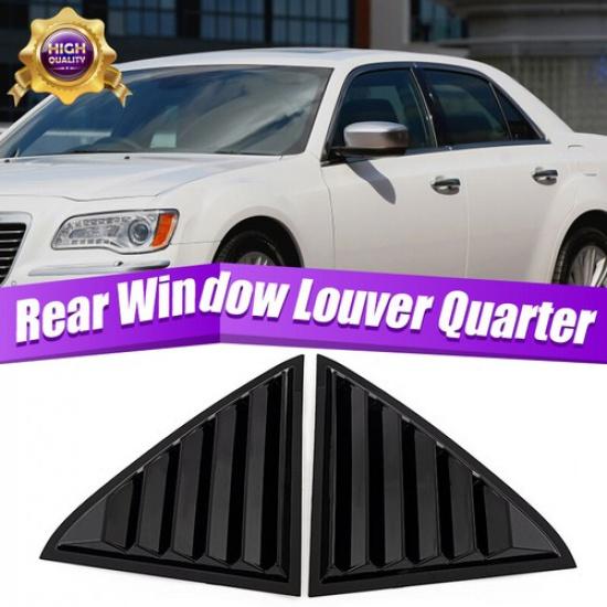 Side Window Louvers Air Vent Shades Cover Trim Gloss Black For 11+ Chrysler 300