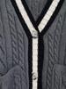 Spring 2025 Women's Fashion Cable Knit Cardigan - European & American Style