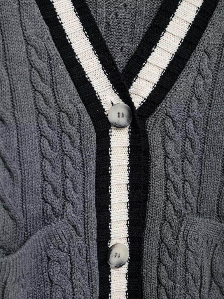 Spring 2025 Women's Fashion Cable Knit Cardigan - European & American Style