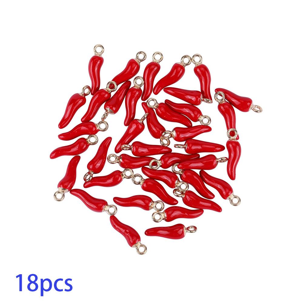 6/12/18 Stück Legierungsmaterial Chili Schmuck lose Chili Emaille Gemüse Anhänger Schmuck DIY Sommer Strand Fußkettchen Ohrringe