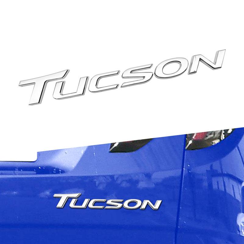3D ABS Chrom Schwarz Logo Tucson Emblem Buchstaben Typenschild Aufkleber Auto Kofferraum Abzeichen für Tucson Aufkleber Zubehör