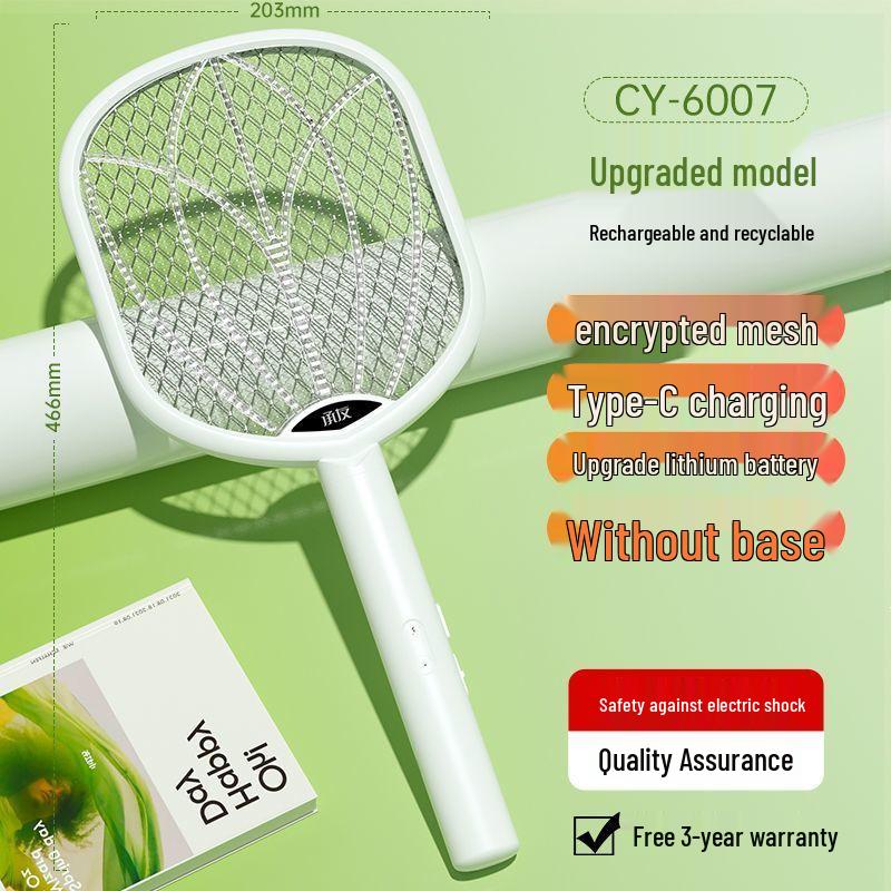 Rechargeable Electric Mosquito Swatter with Lithium Battery - Durable Fly and Mosquito Killer Swatter for Home Use.