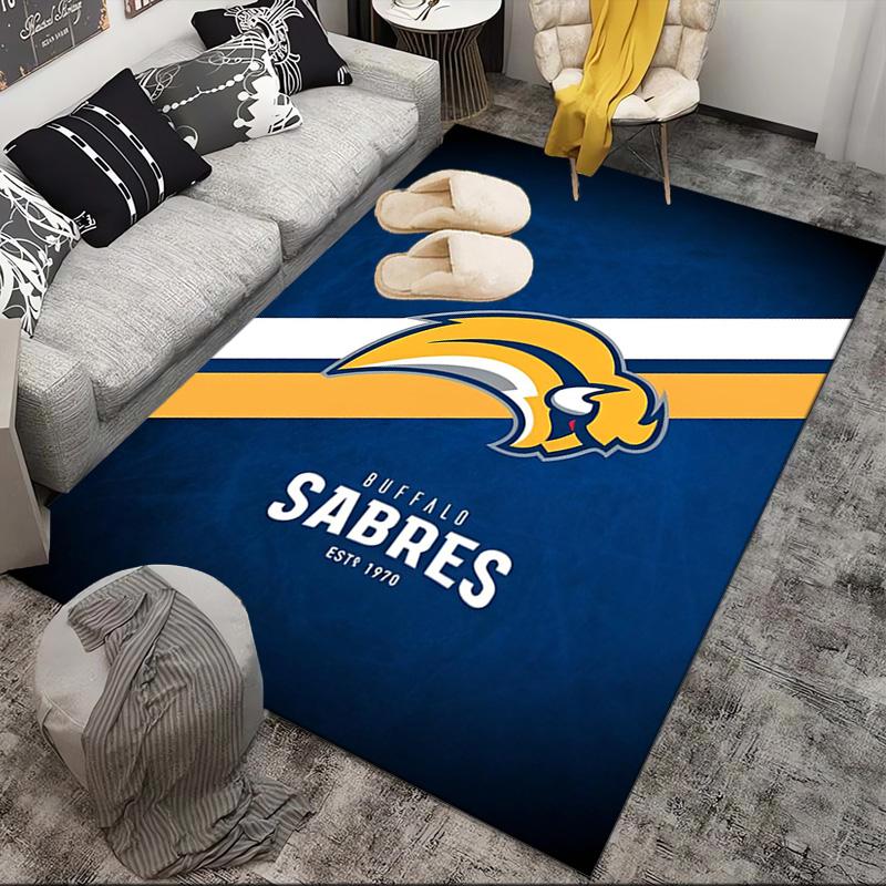 Sabres Hockey Team Spirit Area Rug Suitable for Indoor And Outdoor,Carpets for Kitchens, Homes, Offices, Living Rooms,Home Decor,Christmas Gift