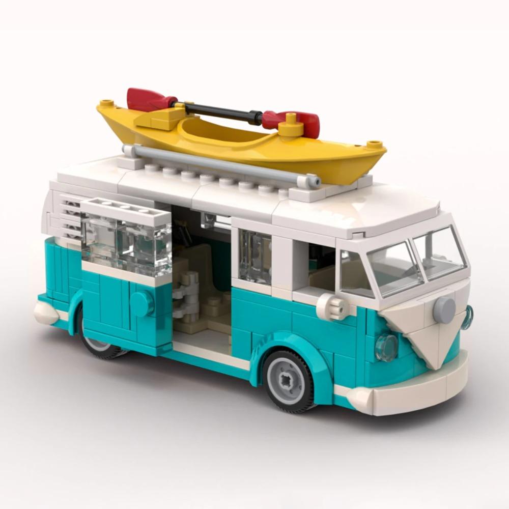 GSBAN Creative Technical Car T1 Camper Van Vehicle 309PCS Model Building Blocks Toys For Children Toy Kids Gifts Car Bricks