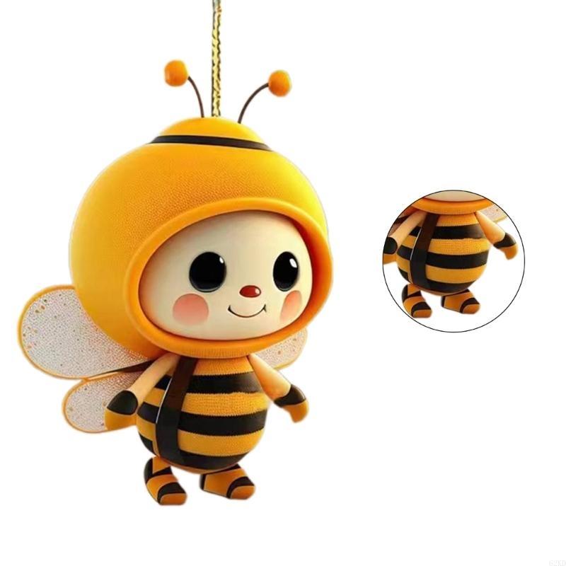 62KD Bees Ornament,Car Mirrorr Hangings Decorations Acrylic Car Rear View Mirrorr Hold