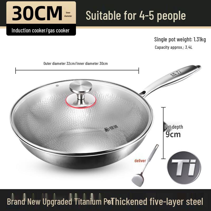 

Hammered Titanium Non-Stick Wok with Lid