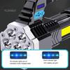 Portable Flashlight Camping High Brightness Multiple Lighting Modes Long Beam Distance Ergonomic Handle with Side Light Waterproof Hunting Emergency
