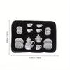 Set da 15 pezzi Mini Teiera Piattini Tazze Accessori Mini Stoviglie in Ceramica Micro Acquario Paesaggio Ornamento per Paesaggistica