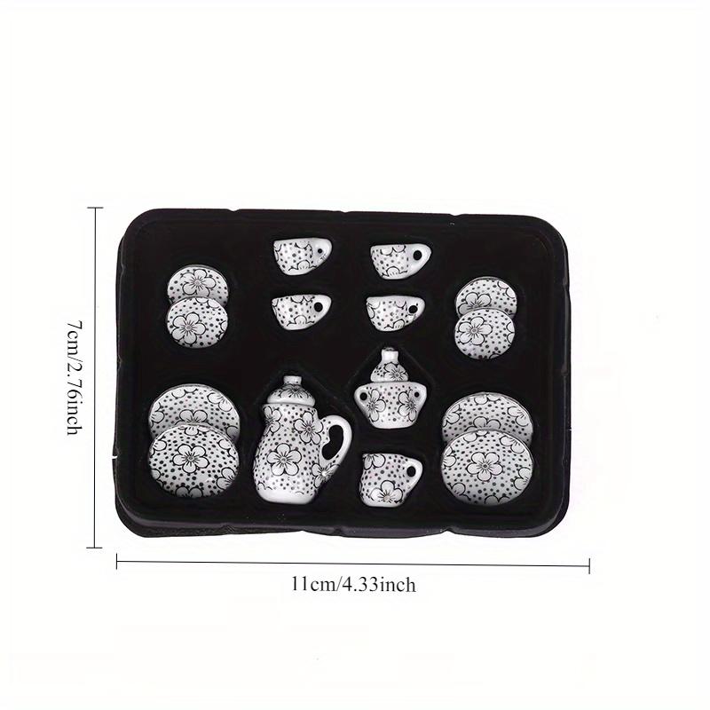 15ks Sada Mini Čajová Konvička Talířky Šálky Příslušenství Mini Keramické Nádobí Mikro Akvárium Krajina Terénní Úprava Ornament