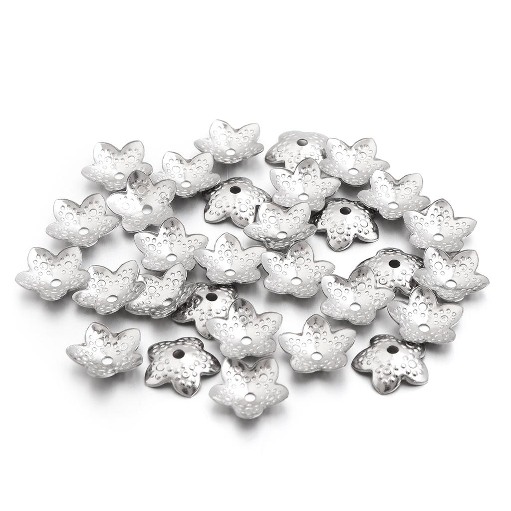 30pcs Vintage Stainless Steel Bead Caps Flower Bead End Caps For Jewelry Making DIY Necklace Bracelet Earrings Spacer Bead Caps