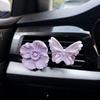 Car Air Freshener with Floral and Butterfly Design, Vintage High-End Style, Vent Decoration, Popular Aroma Diffuser Stone, Car Perfume