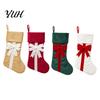 Holiday Home Decorations Christmas Stockings with Bow, 18 Inch Large Velvet Plush Cuff, Gift Storage Bags Hanging Decor for Fireplace And Candy Retro