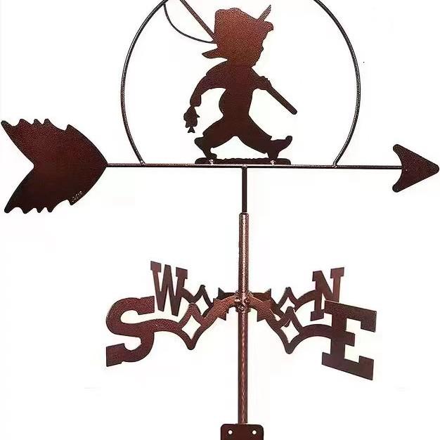 Wetterfahnen-Ornament aus Edelstahl für den Außenhof