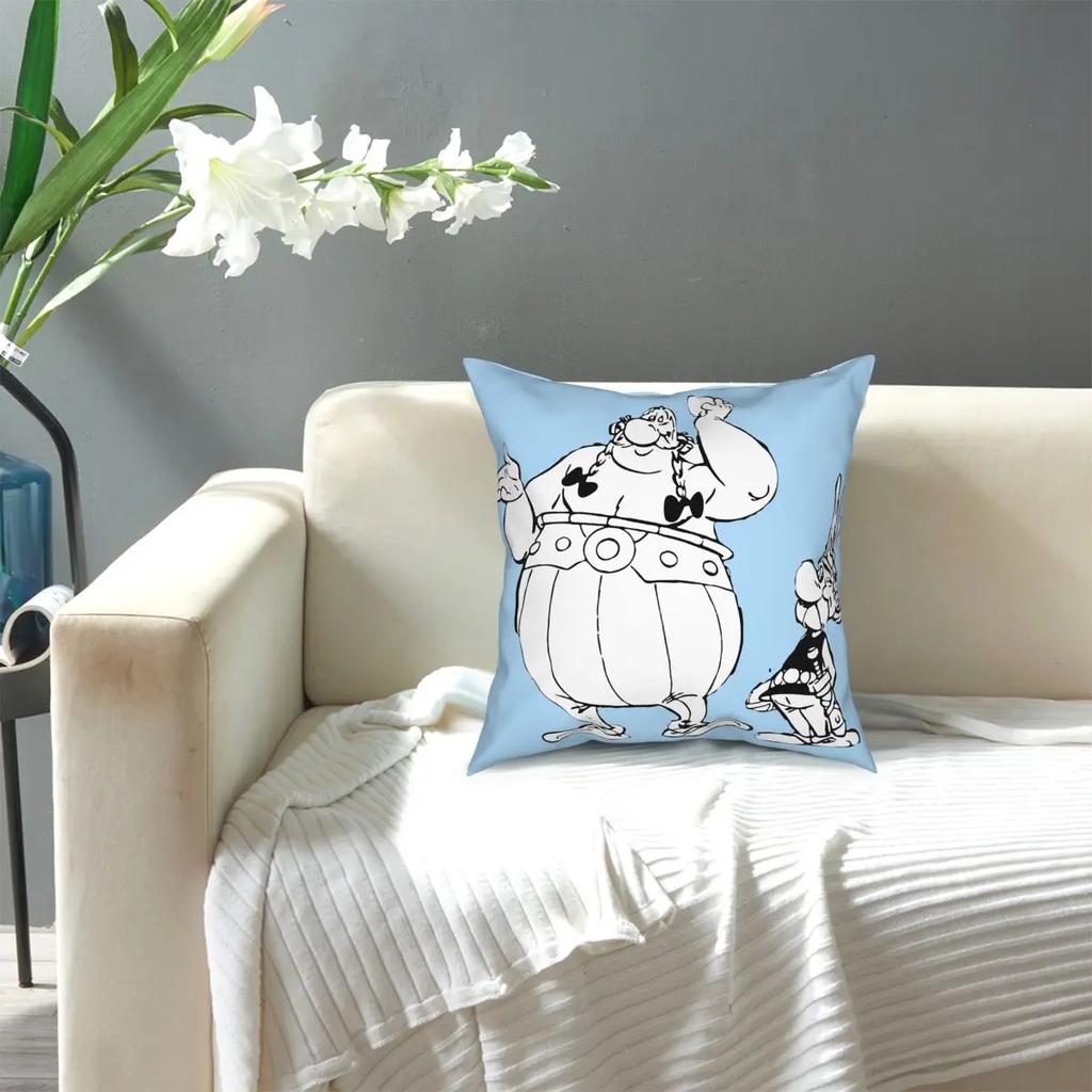 Asterix And Obelix Silhouette Square Pillow Case Polyester Decorative Pillow Creative Cushion Covers