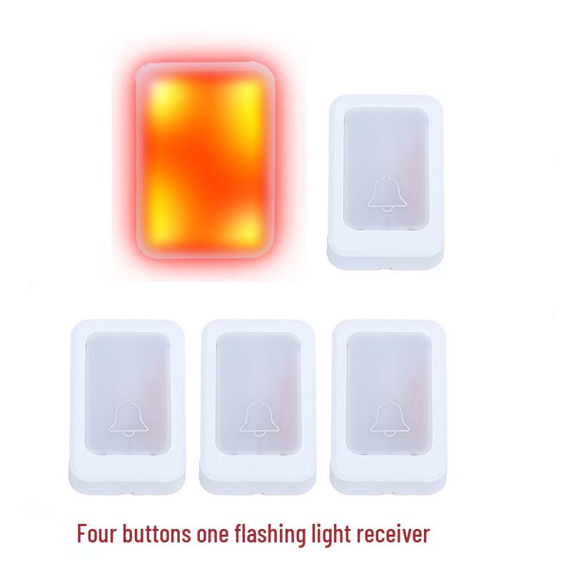 Timbre de Puerta Europeo con Luz Intermitente para Personas Mayores Sordas/Mudas con 12 Luces Estroboscópicas y Recordatorio Remoto de Alto Volumen.