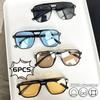 6pcs Combination Fashion Eyeglasses Rivet Double Beam Men's Sunglasses Pilot Sun Glasses Cross-border Riding Driving Eyewear