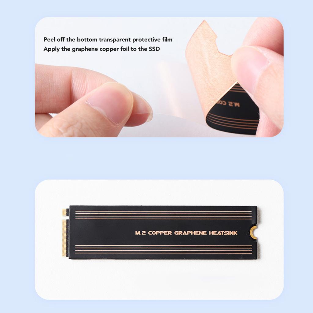 M.2 SSD Graphene Heatsink Precise Thermal Conductivity Rapid Cooling NVMe Copper Graphene Heatsink