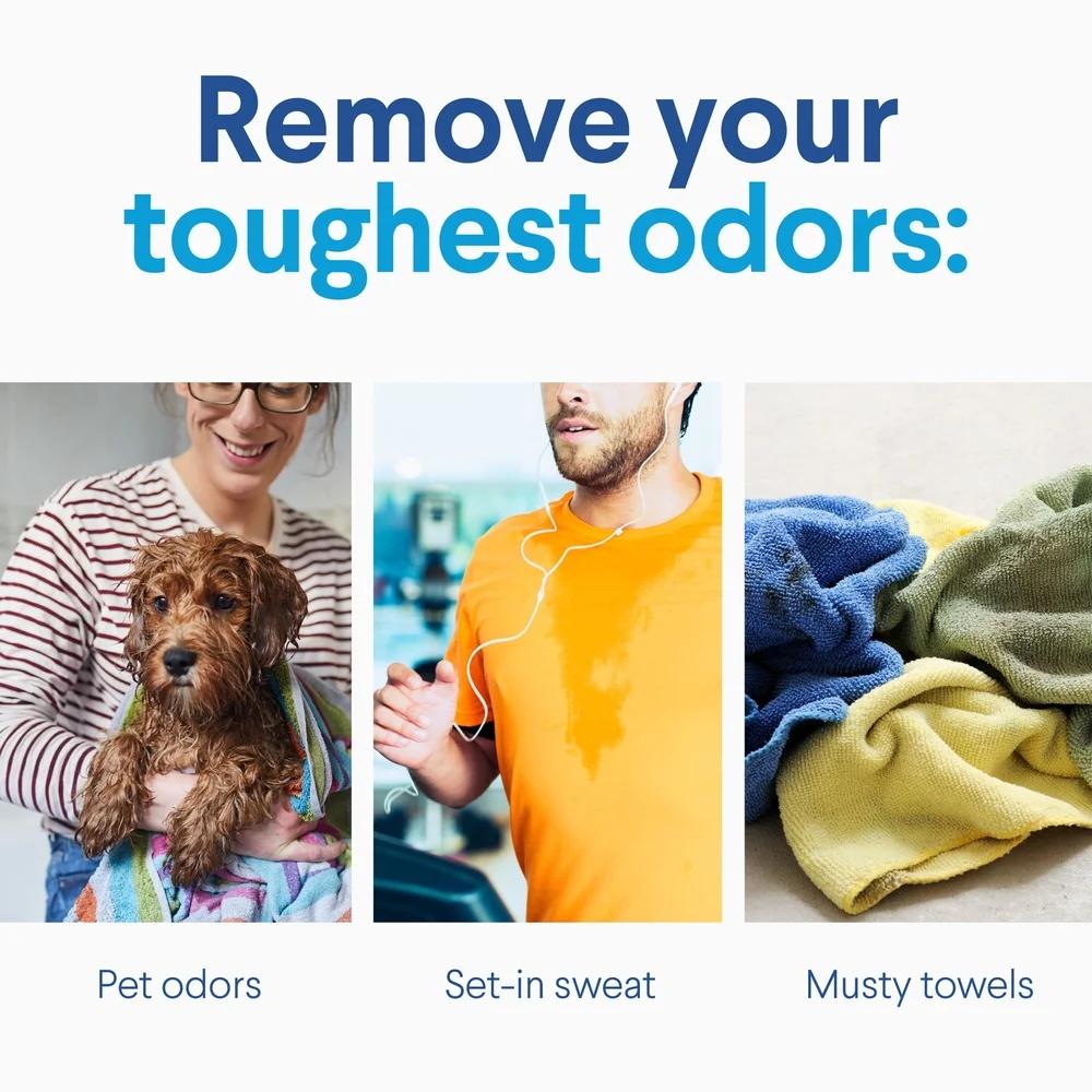 Laundry Sanitizer 0% Bleach Color Safe Fresh Clean Linen Odor Eliminator Disinfects 99.9% Bacteria Pet Sweat Musty Towels 80oz