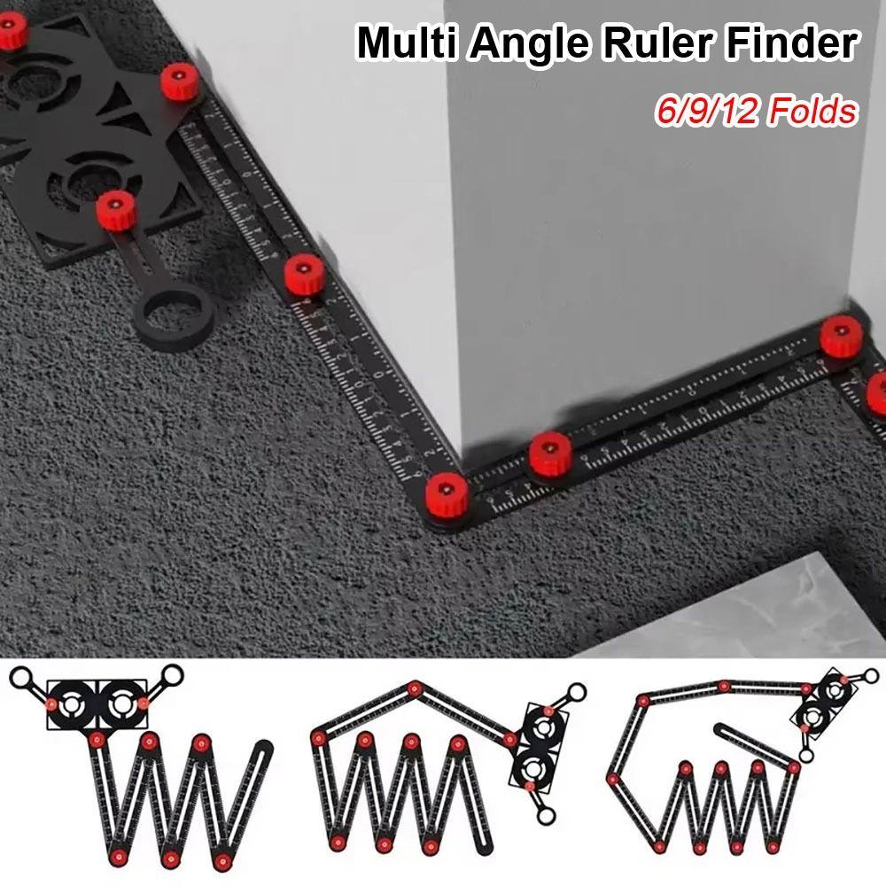 1Pcs 6/9/12 Folds Measuring Ruler Aluminium Alloy Locator Drill Guide  Template Tool